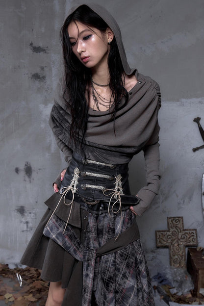 Wasteland Swing Collar Knitted Tops