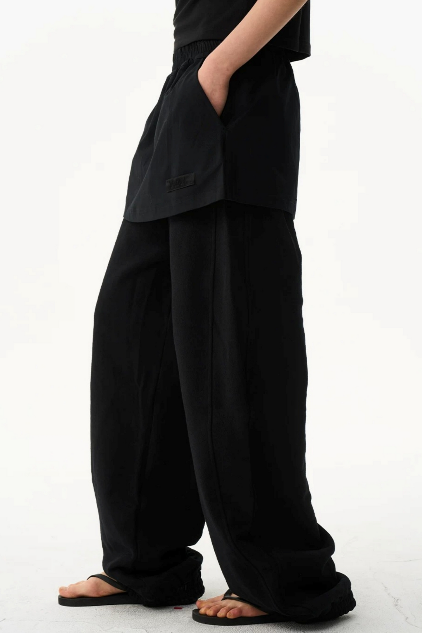 Fake Two-Layer Drawstring Pants