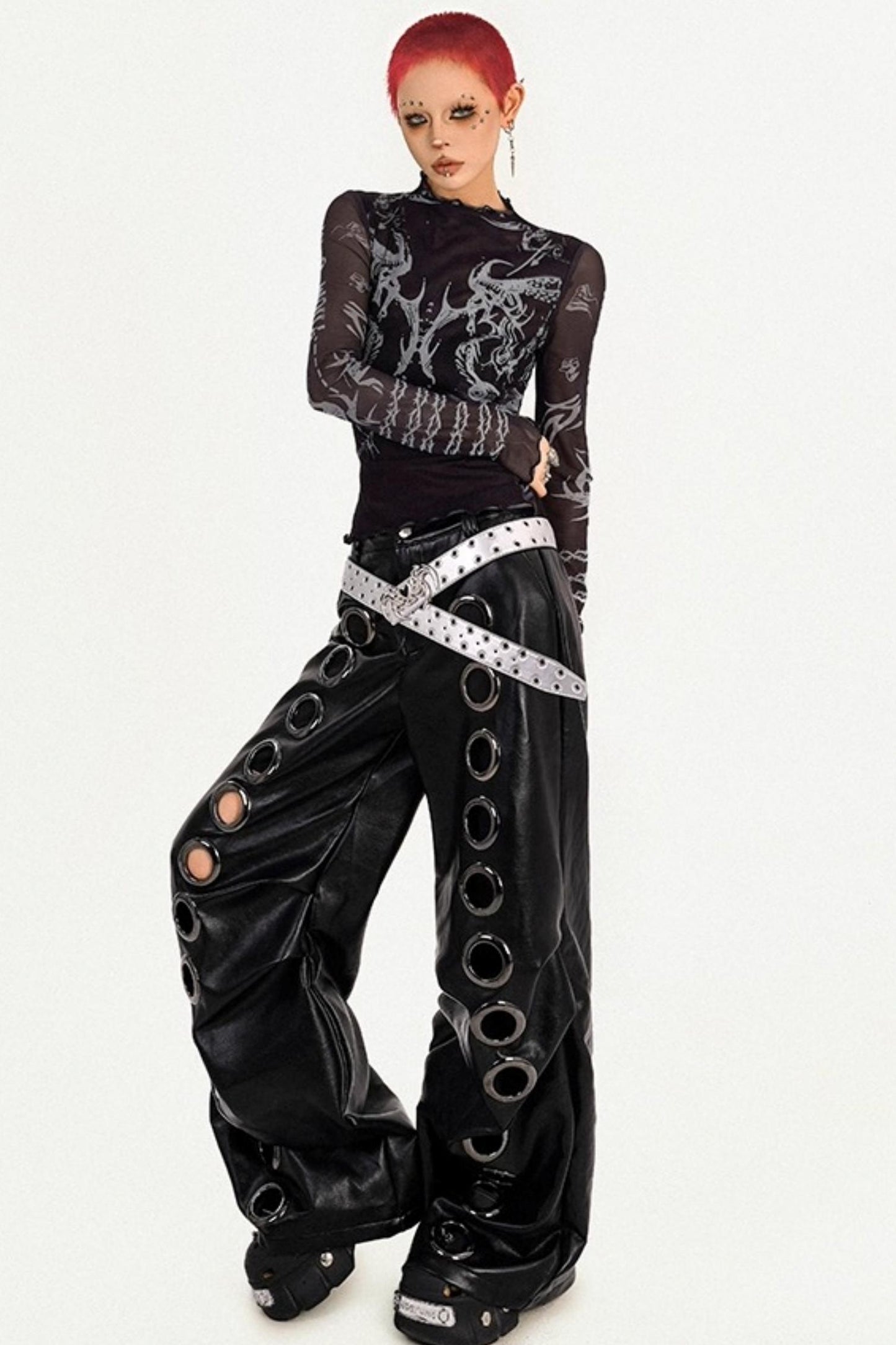 Personality Dark Punk Leather Trousers