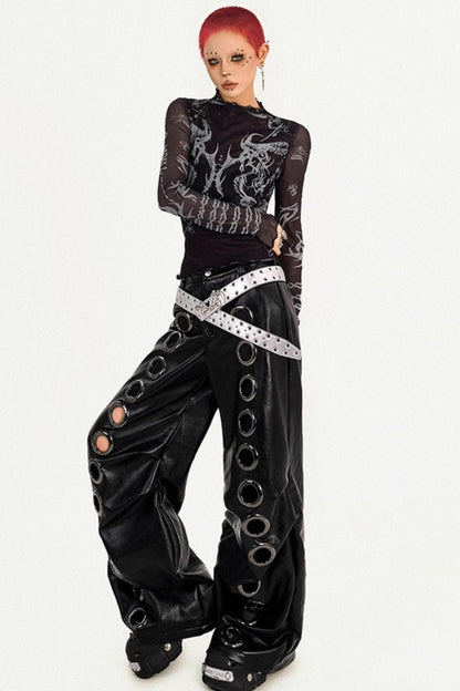 Personality Dark Punk Leather Trousers