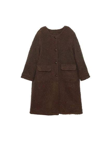 Furry Teddy Wool Long Coat