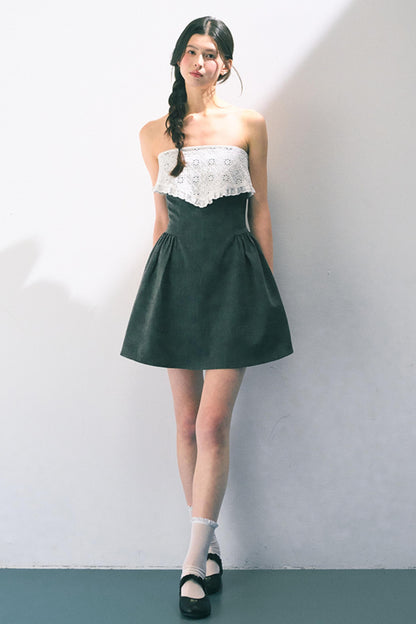 Textured Lace Panel Dress