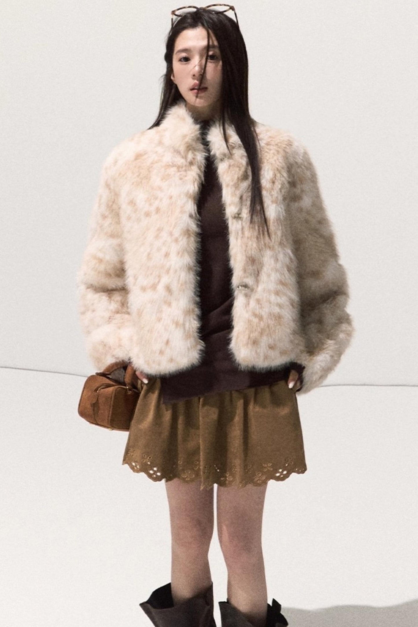 Leopard Print Fur Coat set-Up