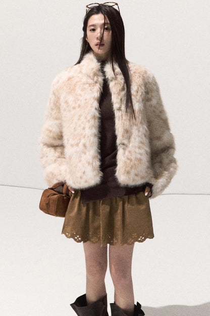 Leopard Print Fur Coat set-Up