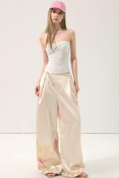 Gradient Print Drawstring Pants