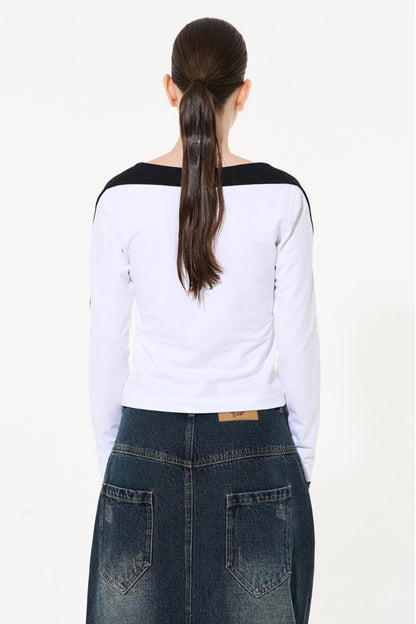 Striped Embroidered Crew Sweatshirt