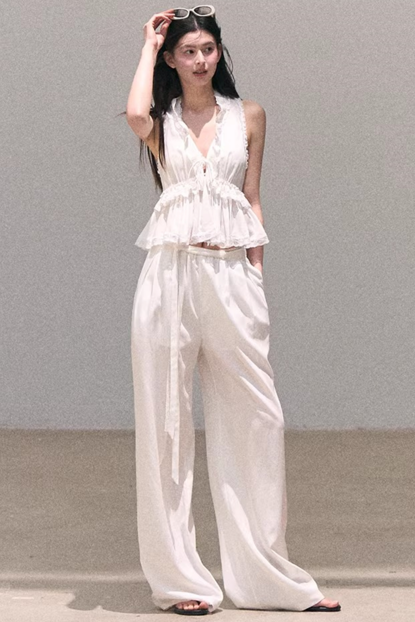 Hidden Petals Silk Lace Top