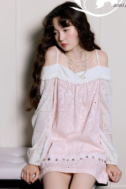 Original Pink Flower Suspender Top