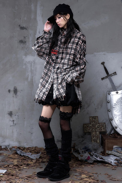 Gray Plaid Punk Shirt