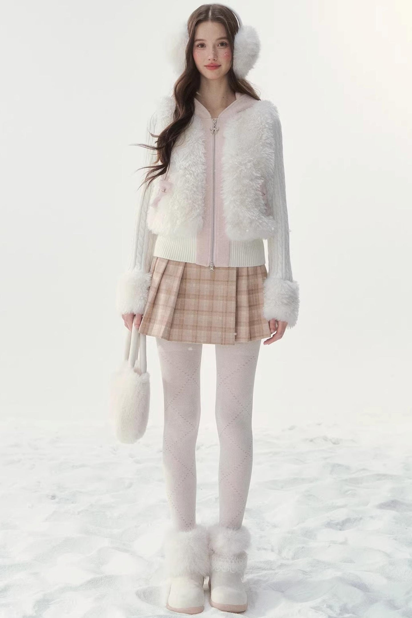 Eco-Friendly Fur Patchwork Jacket
