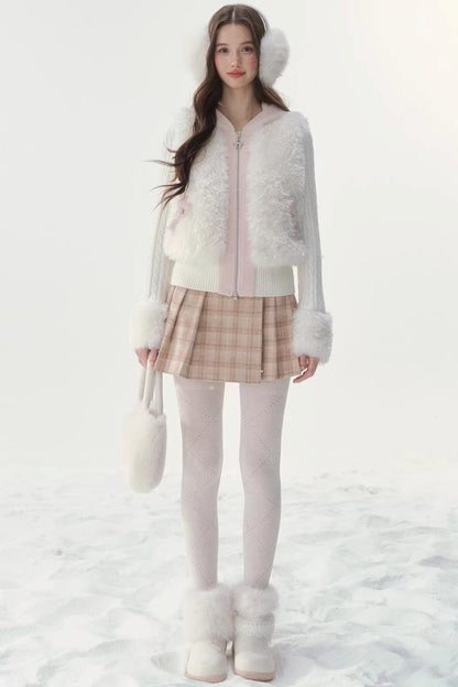 Eco-Friendly Fur Patchwork Jacket