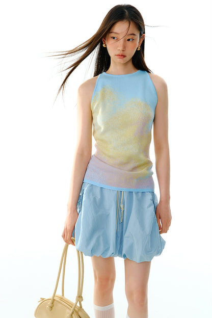 Sunrise Cloud Jacquard Sleeveless Vest