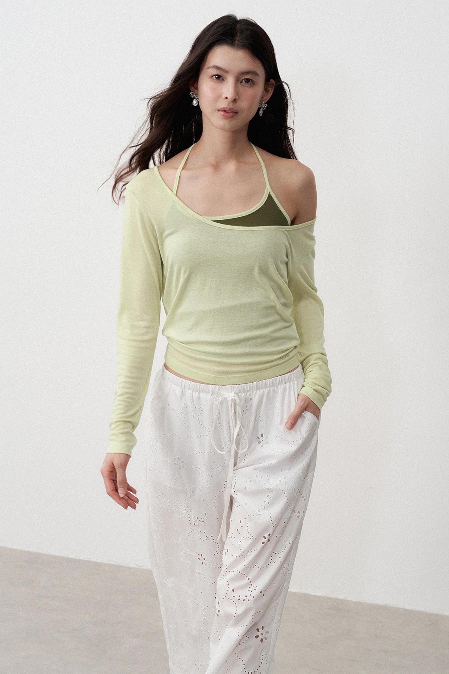 Orchid Merino Wool Halterneck Tops