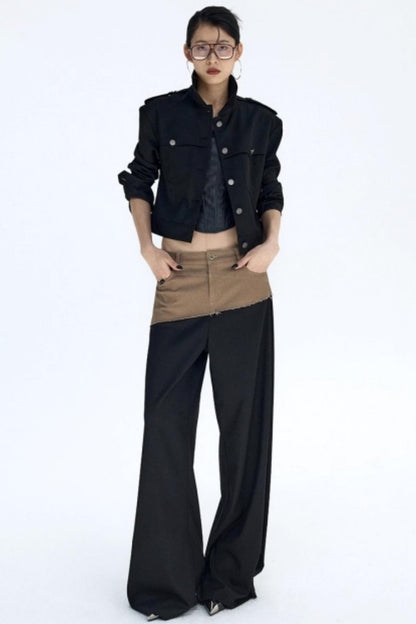 Black Fleece-Lined Workwear Jacket