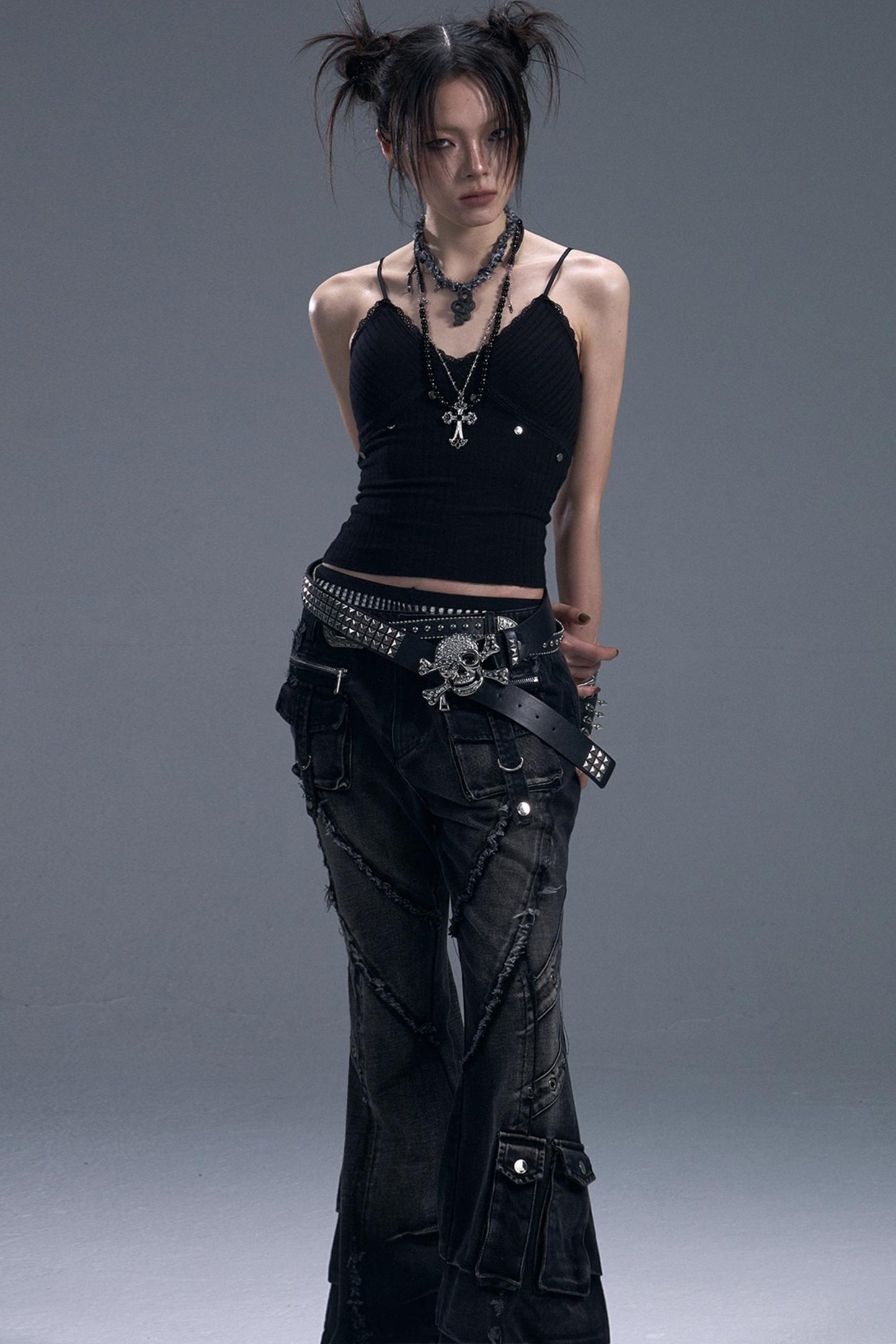 Casual Distressed Punk Bootcut Jeans