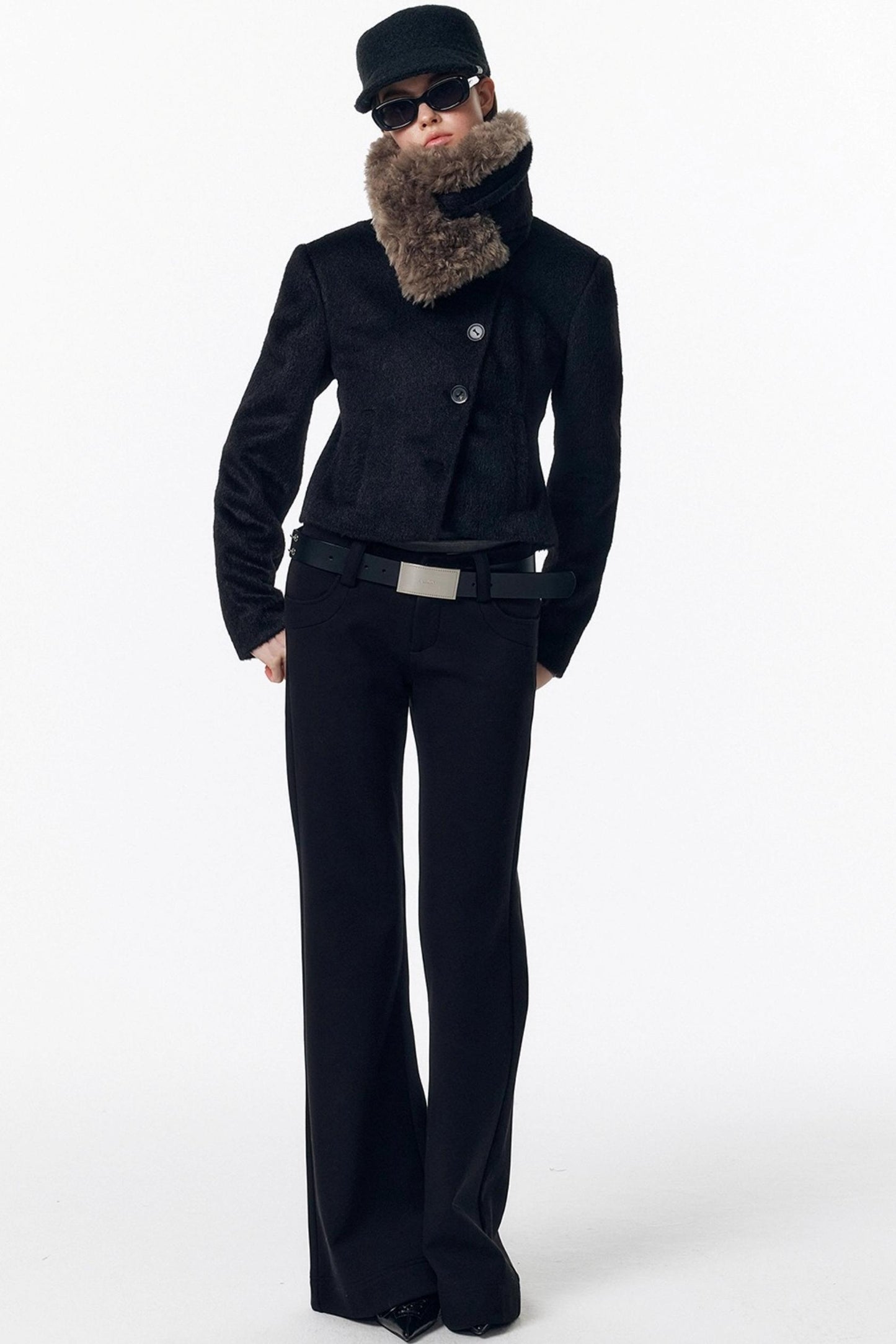 Detachable Fur Wool Coat