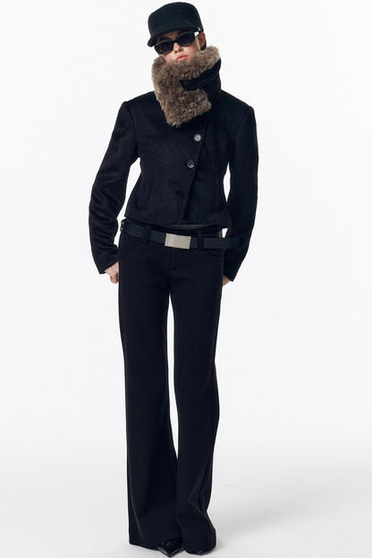 Detachable Fur Wool Coat