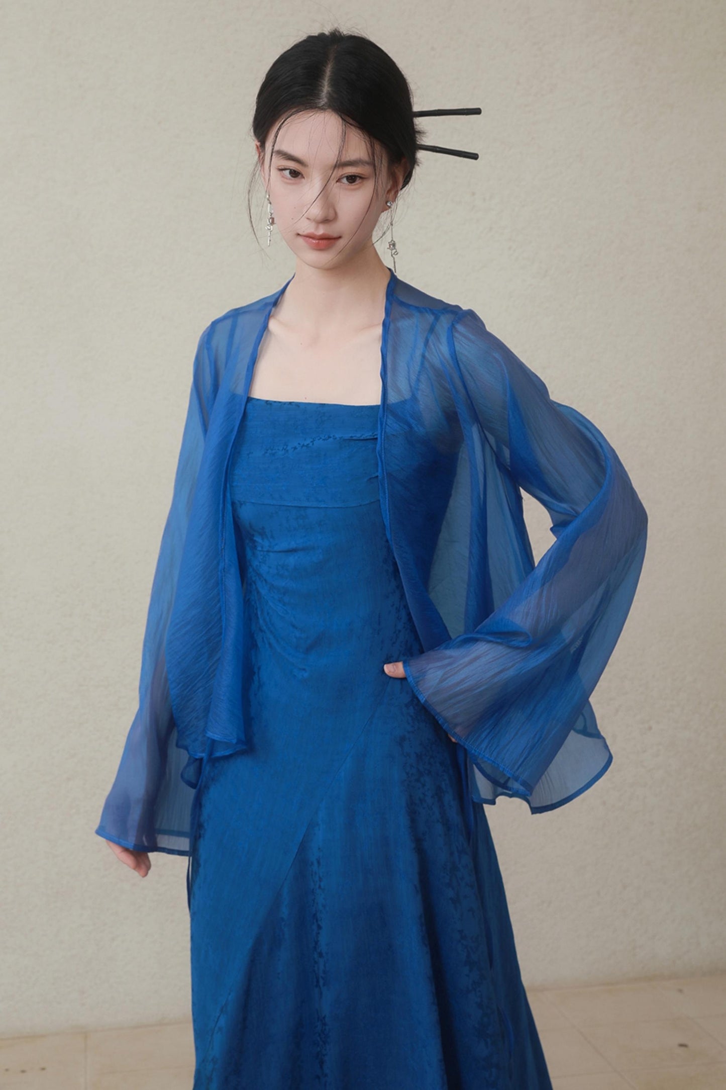 Blue Mesh Tie Sun Shirt