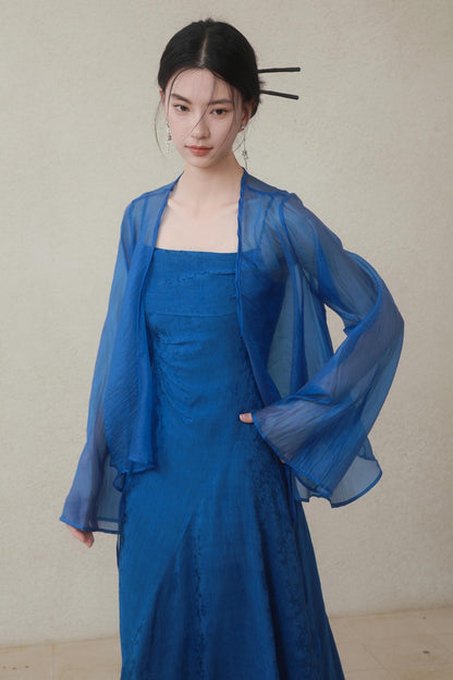 Blue Mesh Tie Sun Shirt