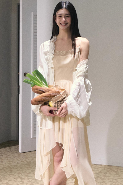 Dandelion Pleated Chiffon Slip Maxi Dress