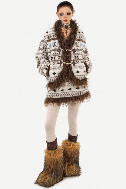 Retro Ethnic Cotton Coat Set-Up