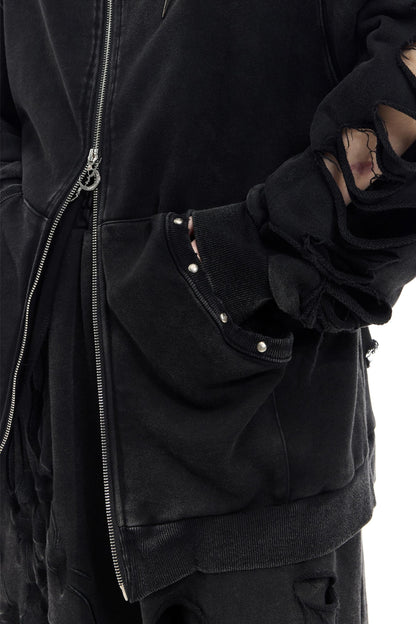 Studded Hooded Cardigan