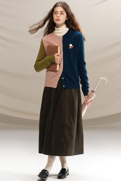 Retro Green Pleated Skirt