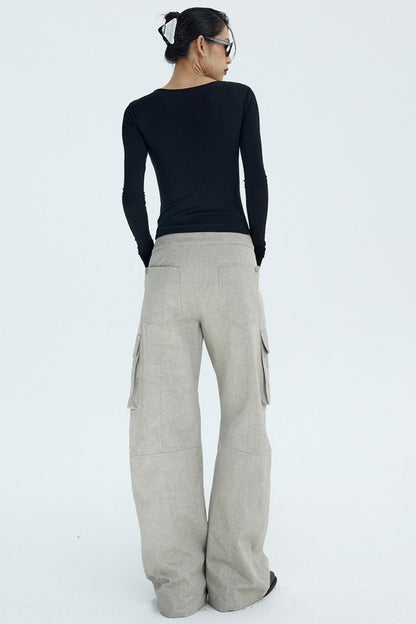 Retro Distressed Glacier Cargo Pants