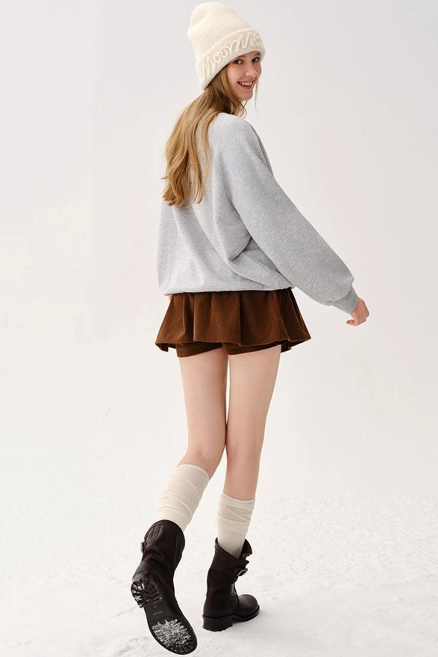 Elastic Waist Corduroy Pants