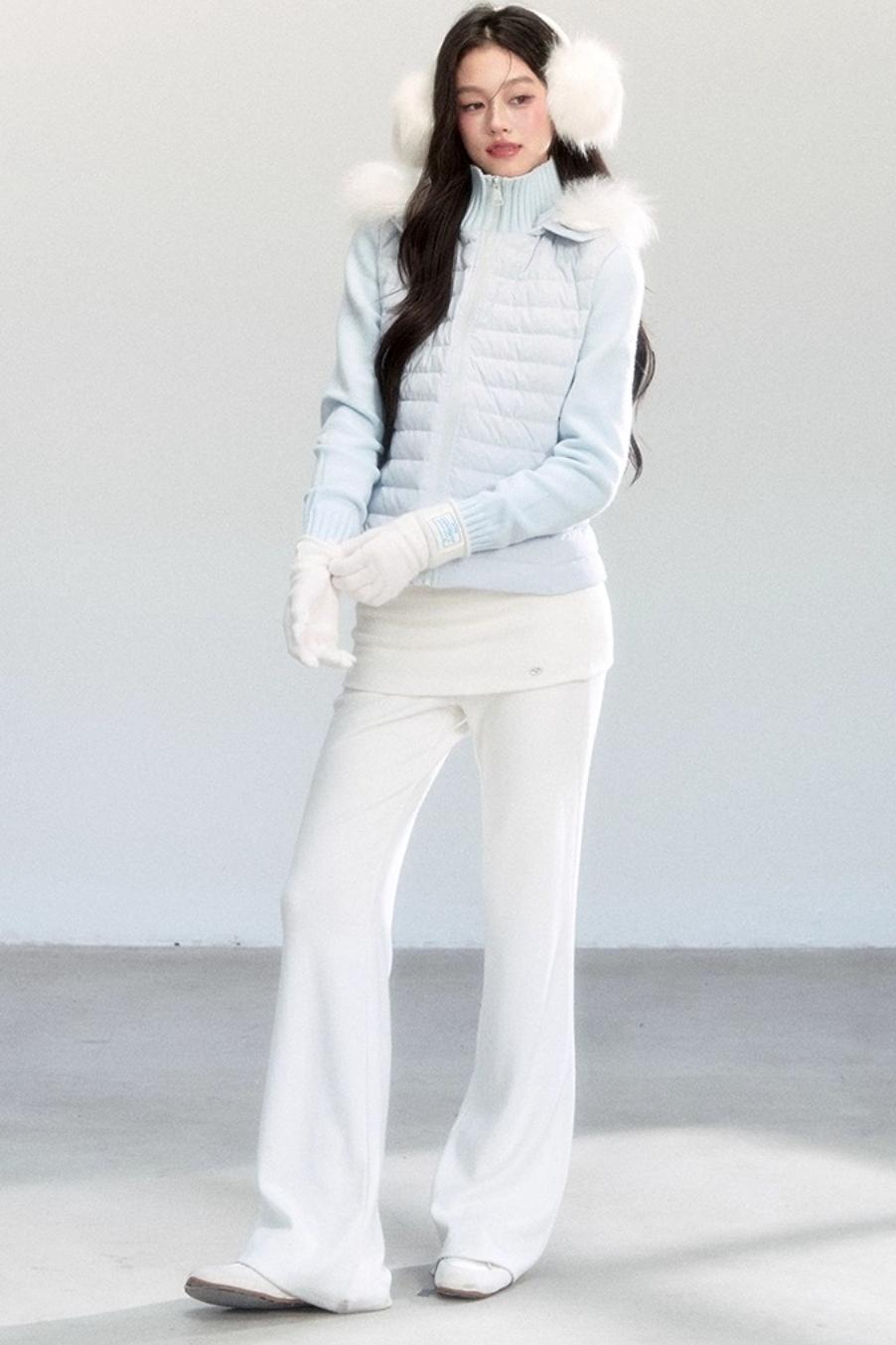 Lace Patchwork Bootcut Pants