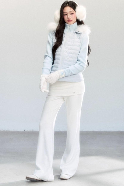 Lace Patchwork Bootcut Pants