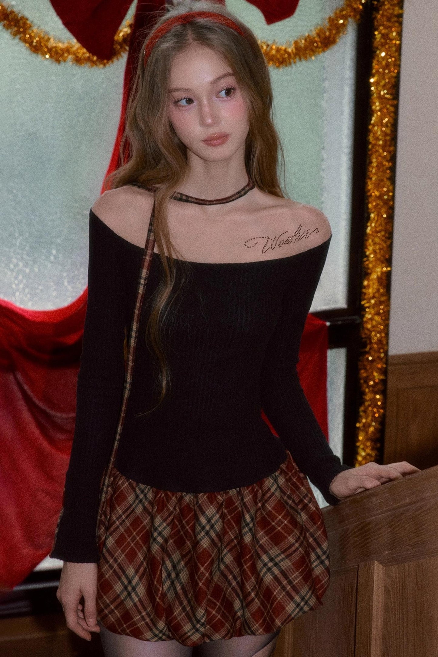 Color-Block Flower Bud Dress