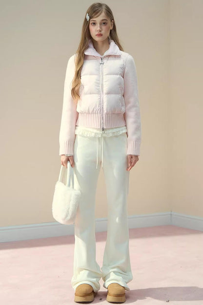 Pink Cloud Knitted Patchwork Jacket