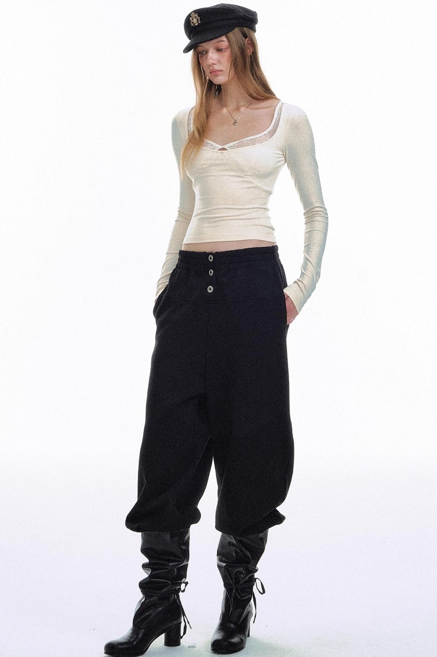 Twisted Lace Knit Top