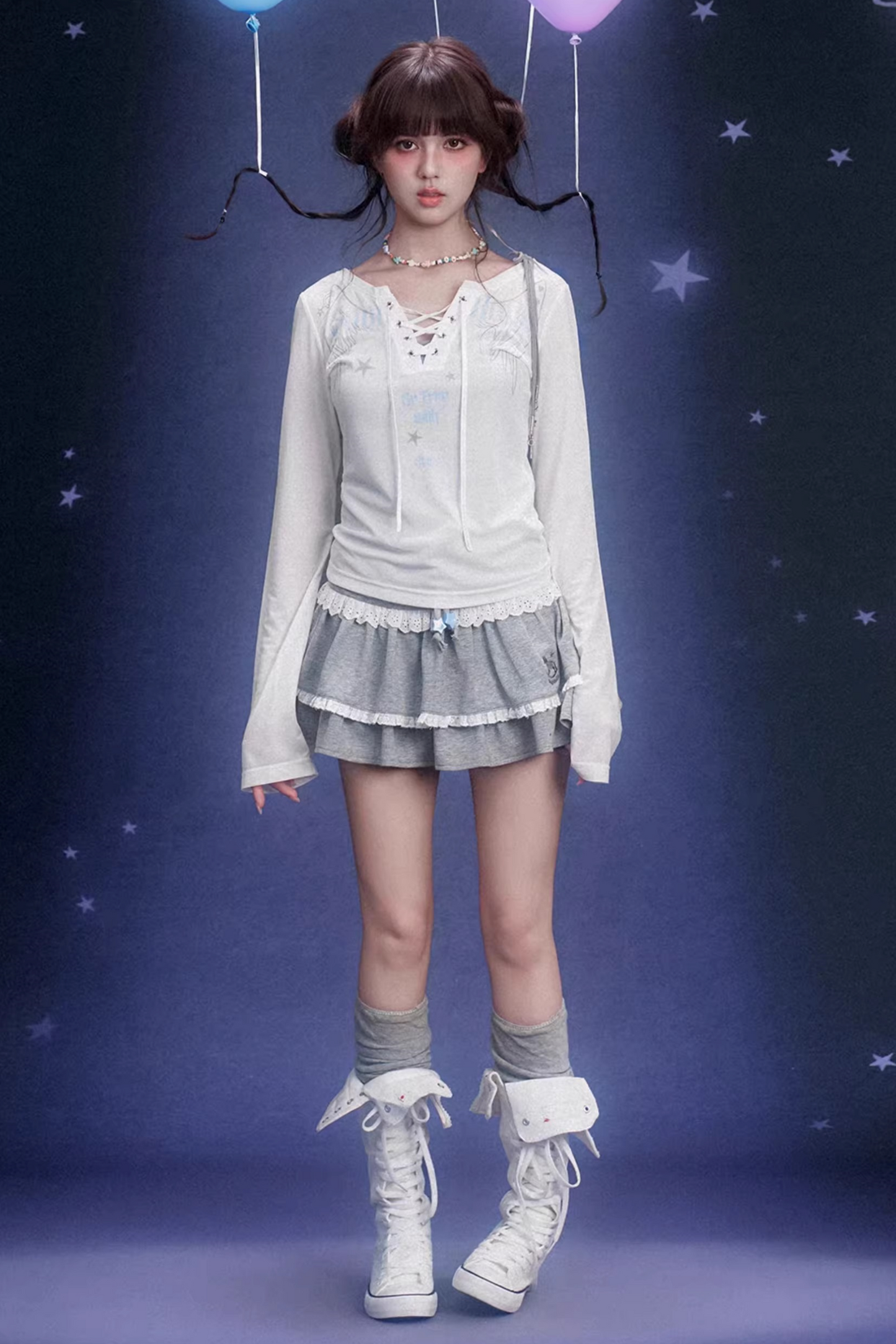 Grey Cake Pants Skirt
