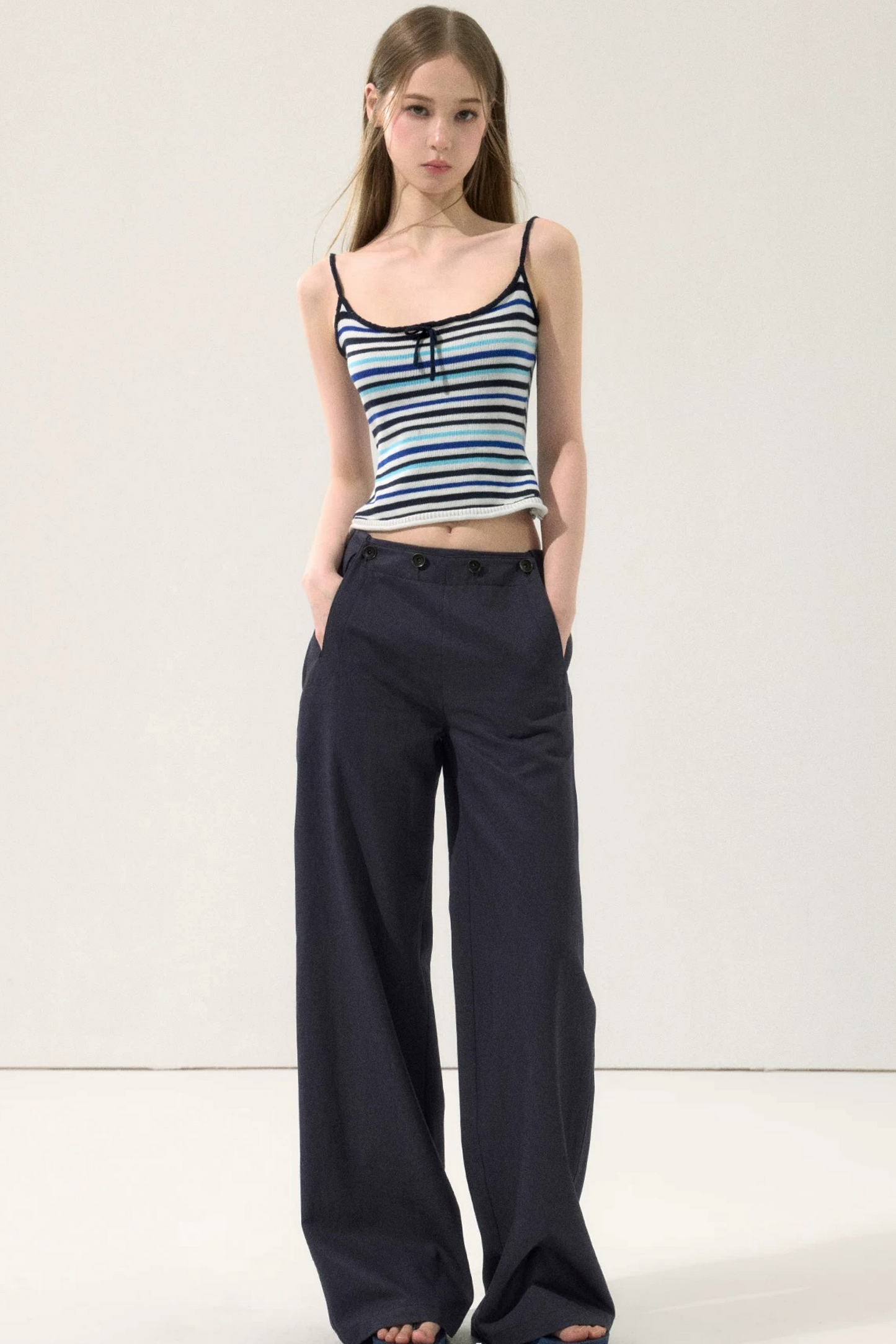 Vintage Draped Wide-Leg Pants