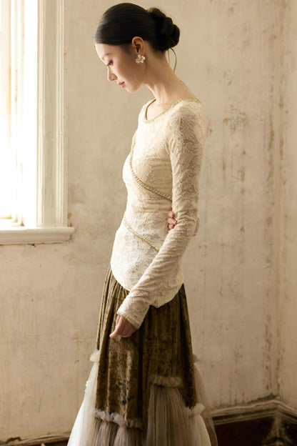 Slim Jacquard Knit Base Layer Top