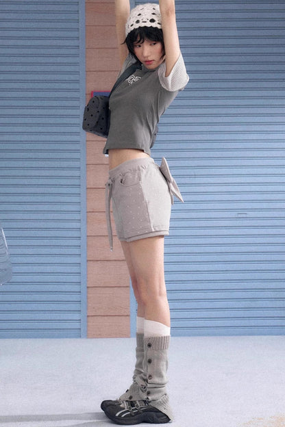 Playful Polka Dot Peplum Shorts