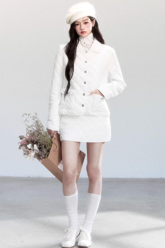 Diamond Plaid Cotton Suit Coat Set-Up