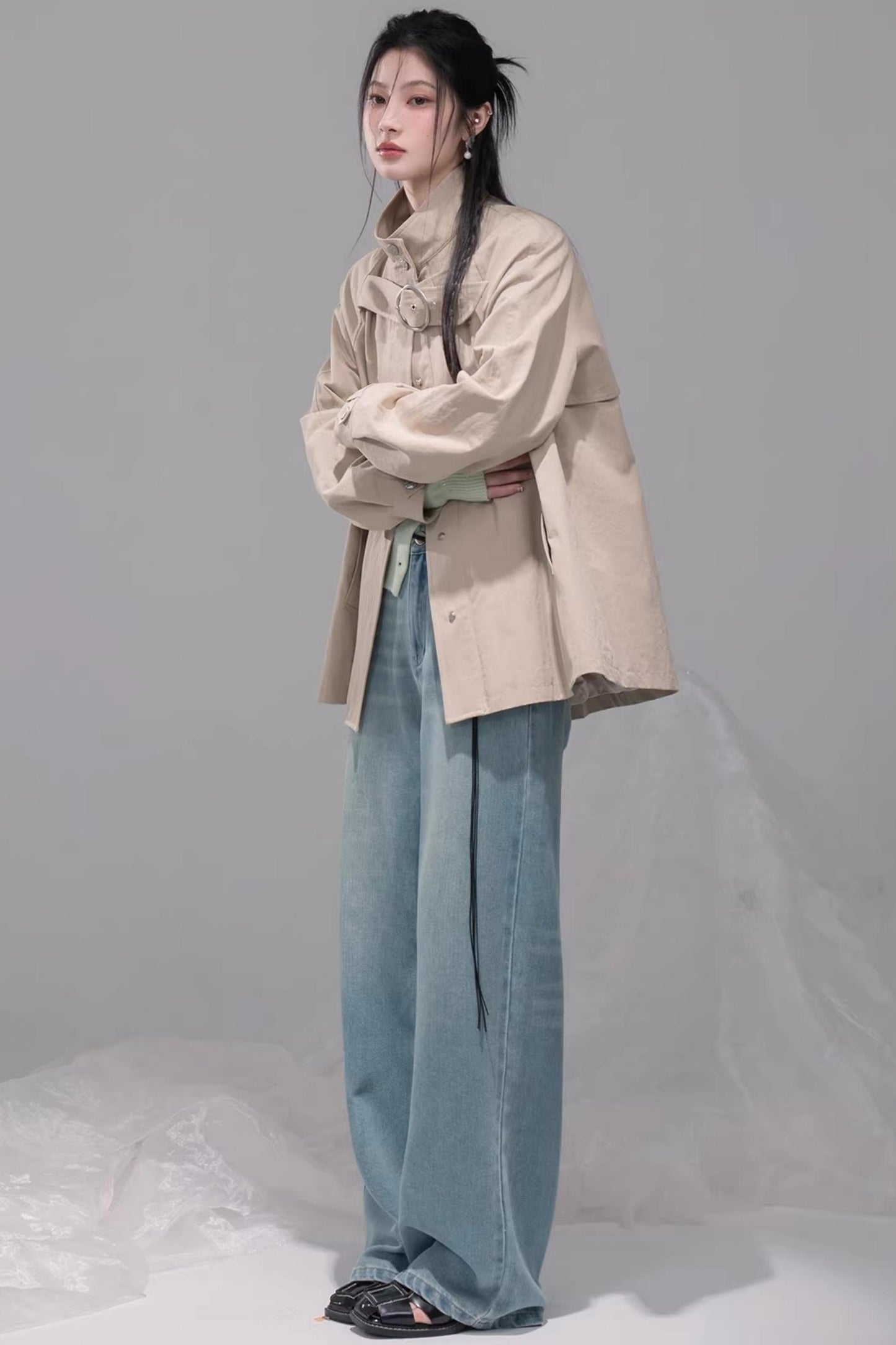 Meersalzblaue Lyocell-Jeans