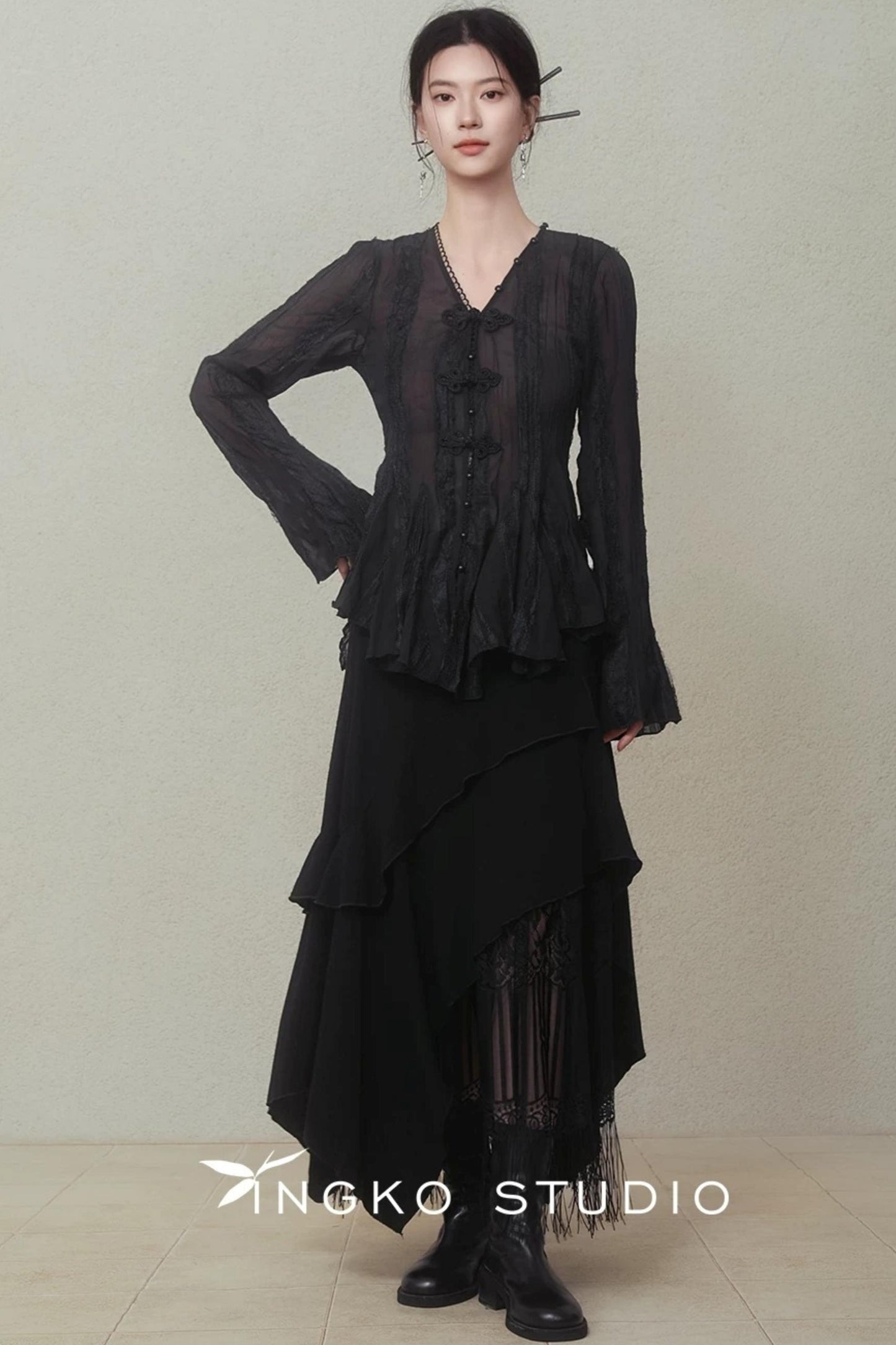 Layered Asymmetrical Lace Skirt