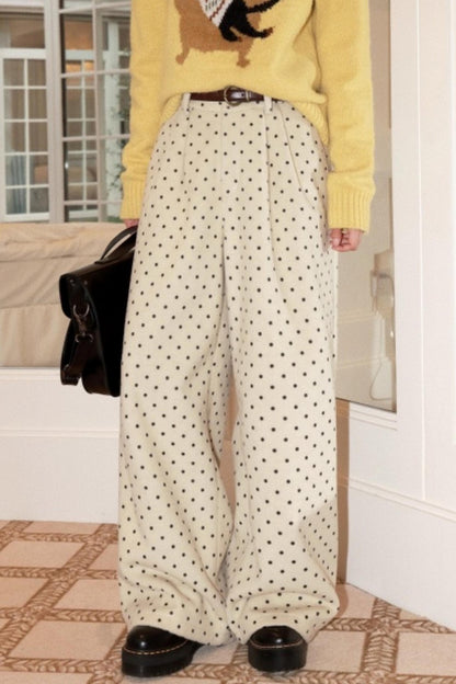 Polka Dot Woolen Pants