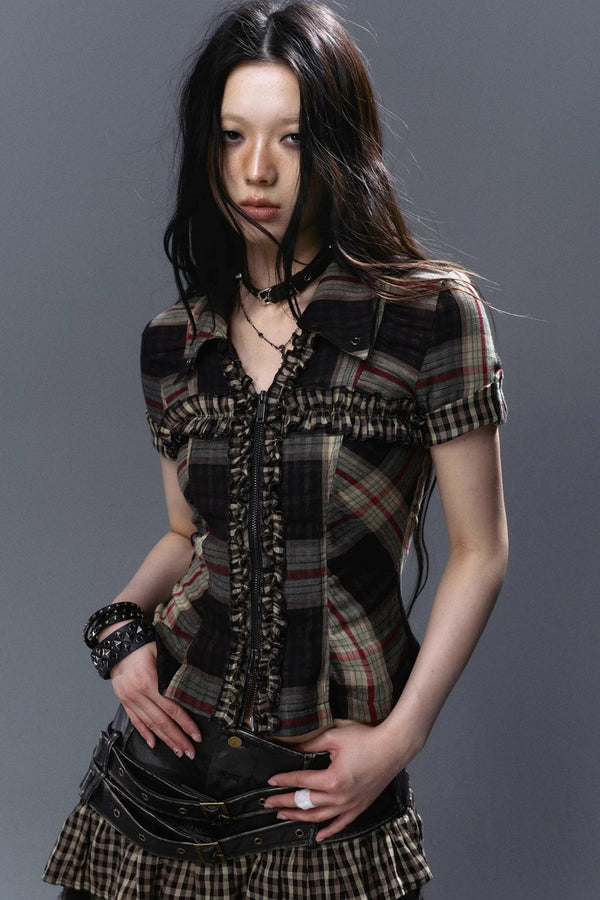 Vintage Lace Pleated Blouse