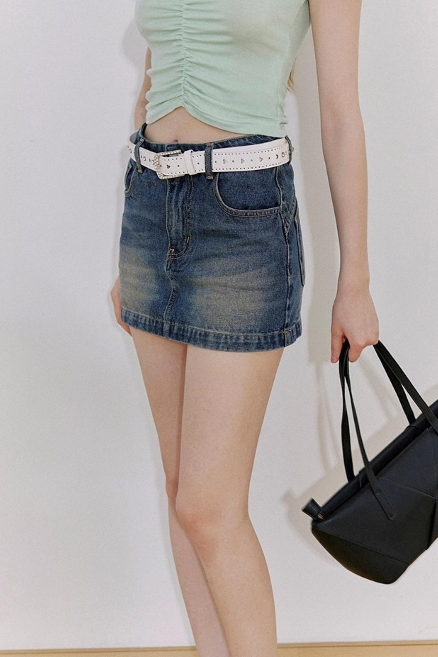 Vintage A-Line High-Waisted Slim Skirt