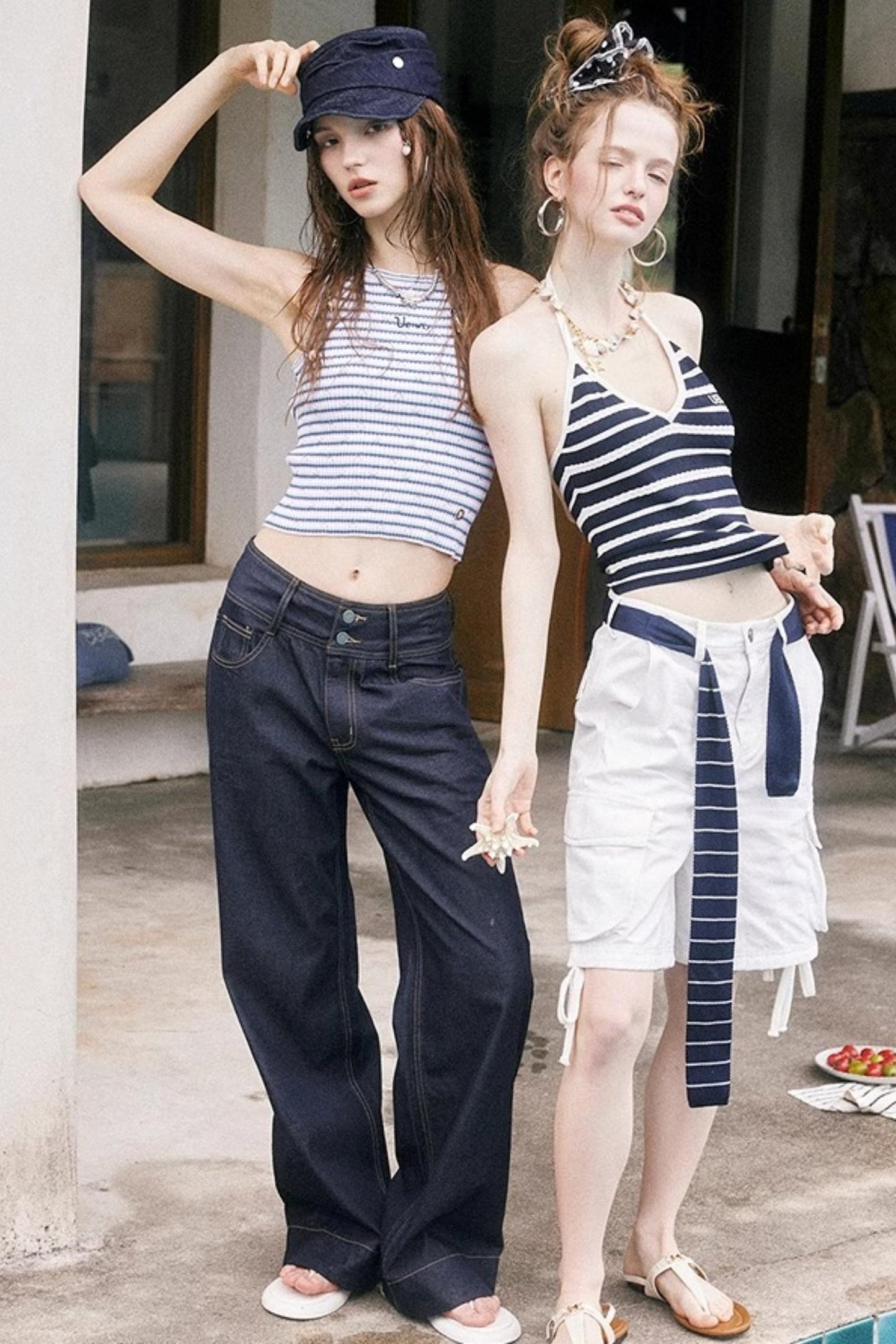 White Drawstring Utility Pants