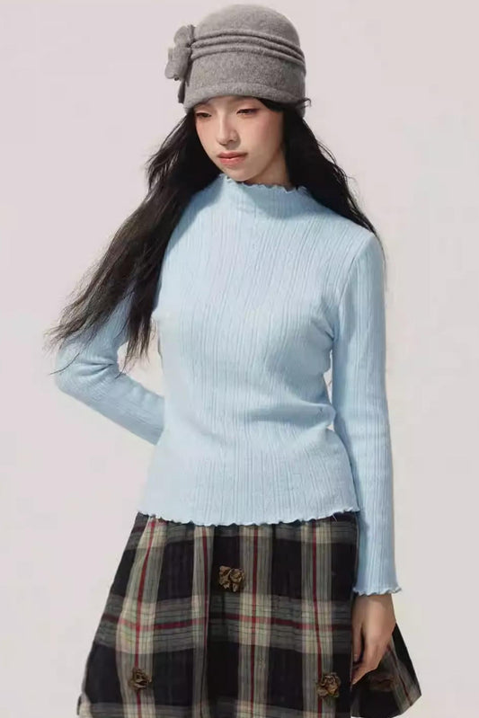 Lake Blue Fleece Knit Top