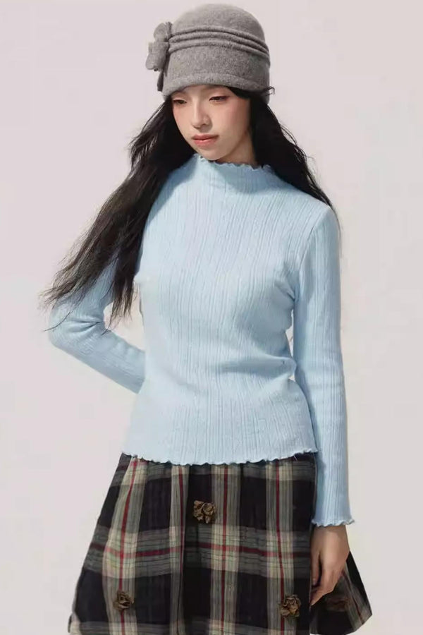Lake Blue Fleece Knit Top