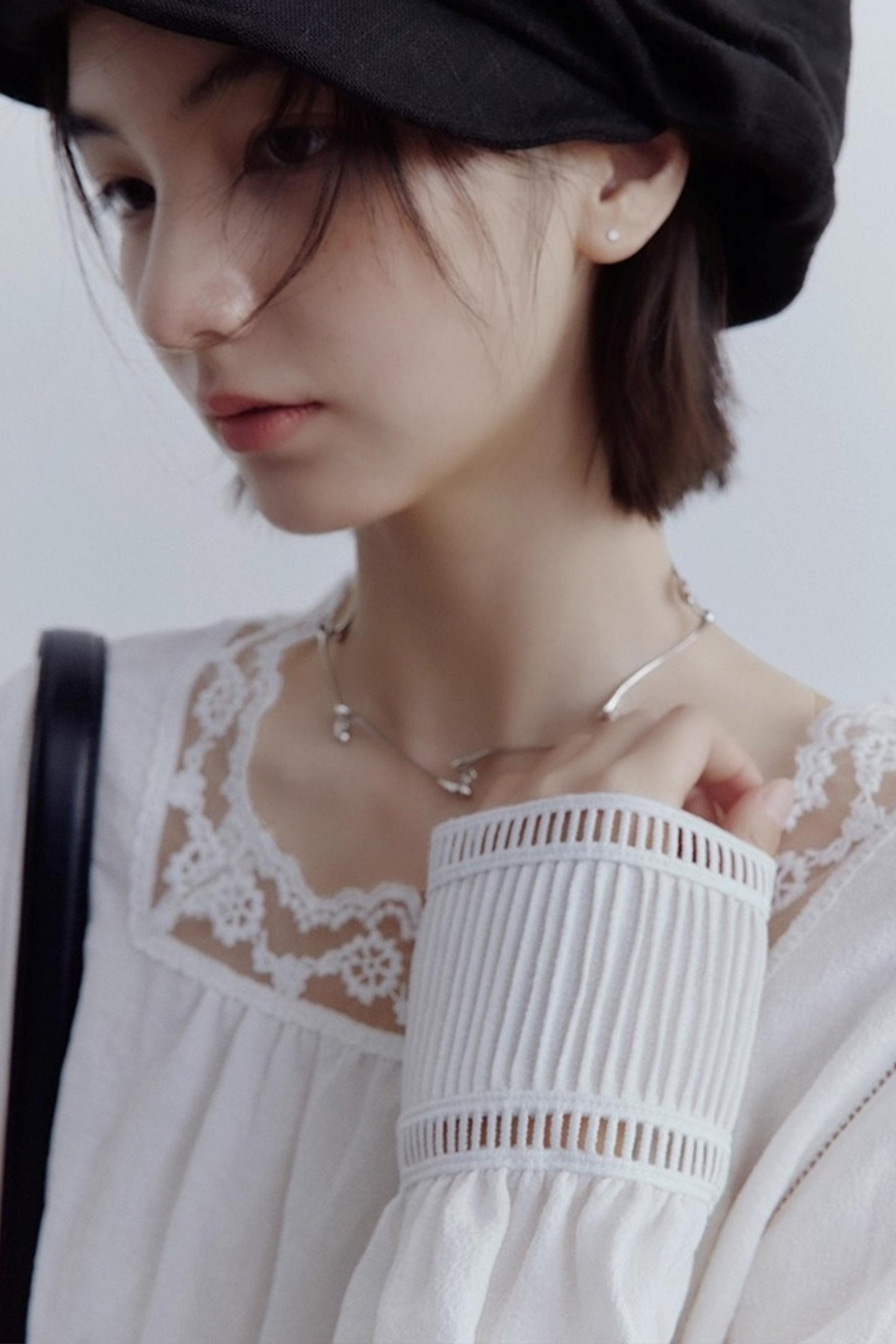 Lace Stitching Heavy Work Cuffs Shirt