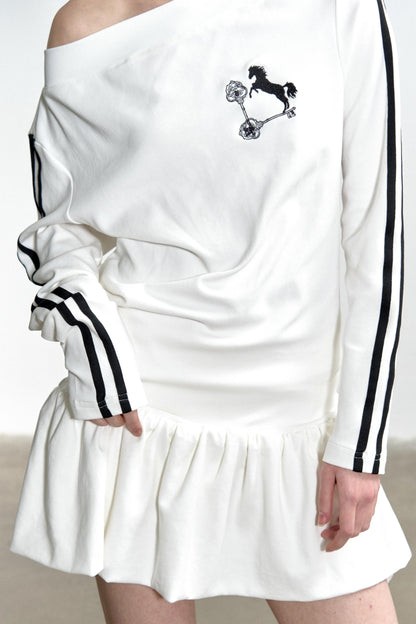 Slouchy Pleated T-Shirt Dress