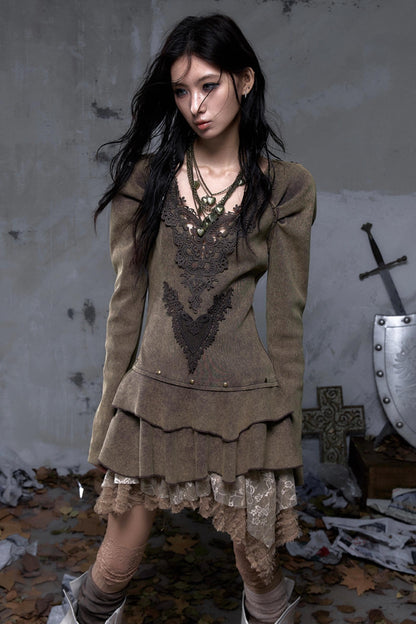 Palace Deep V-Neck Knitted Dress